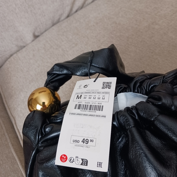 Zara black leather shoulders bag - Picture 8 of 12